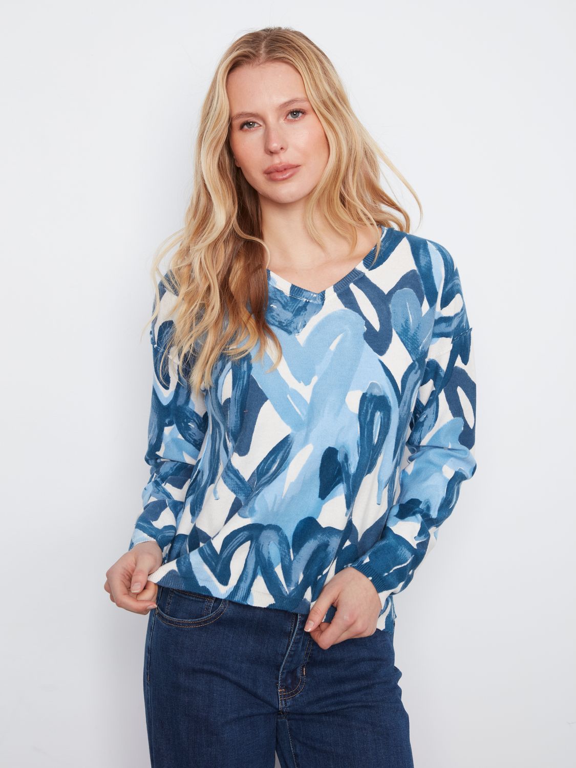 Sweater Reversible with Hearts, Colour: Spatter, Size: XS