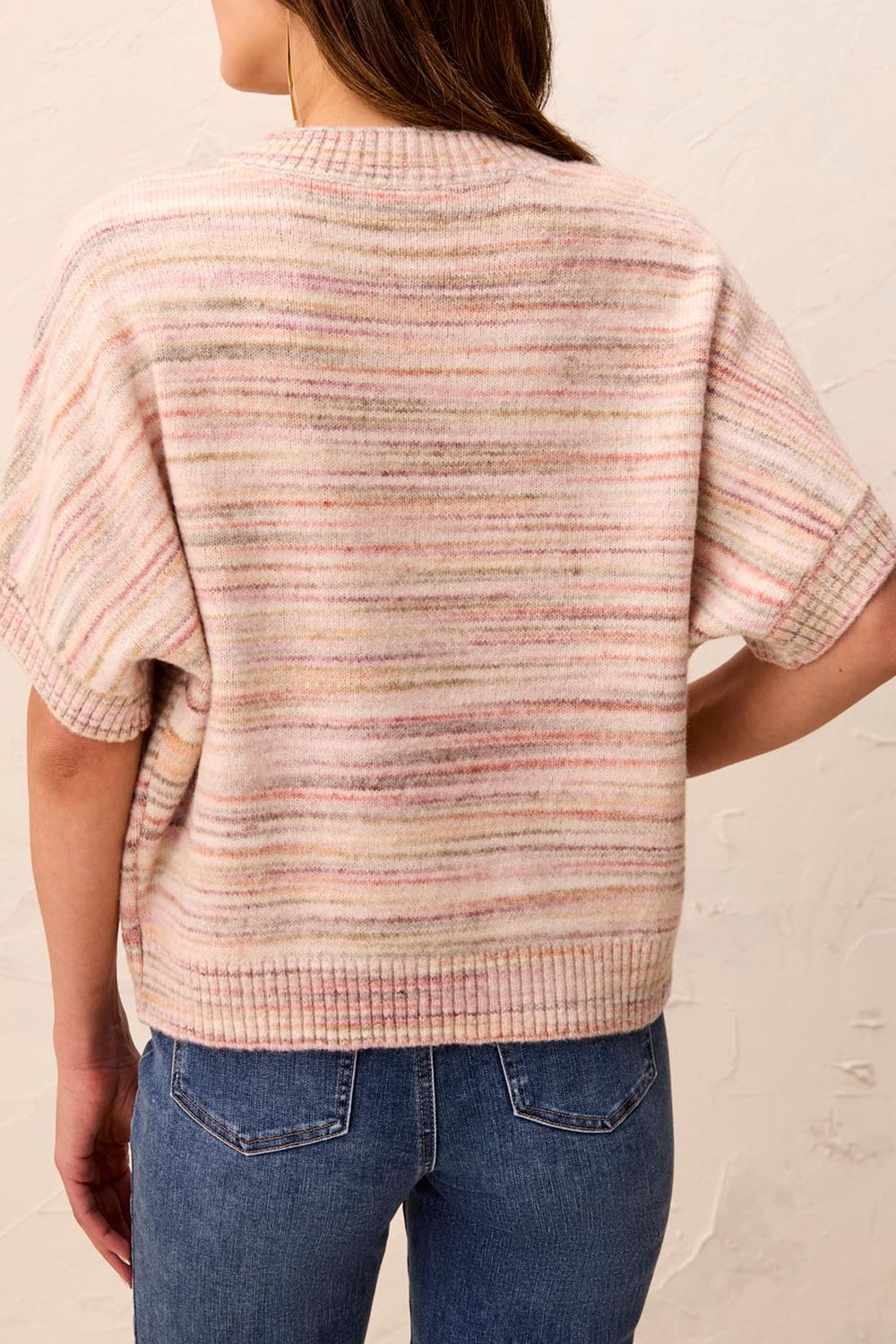 Sweater Elbow Sleeve Crew Neck