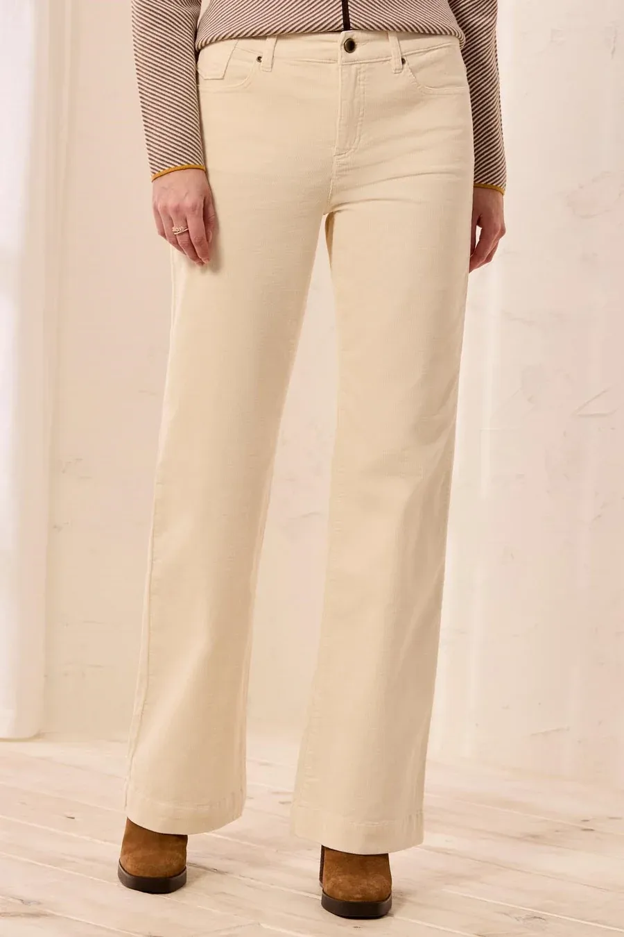 Pant Corduroy High Rise Wide  leg, Color: MoonStone, Size: 6