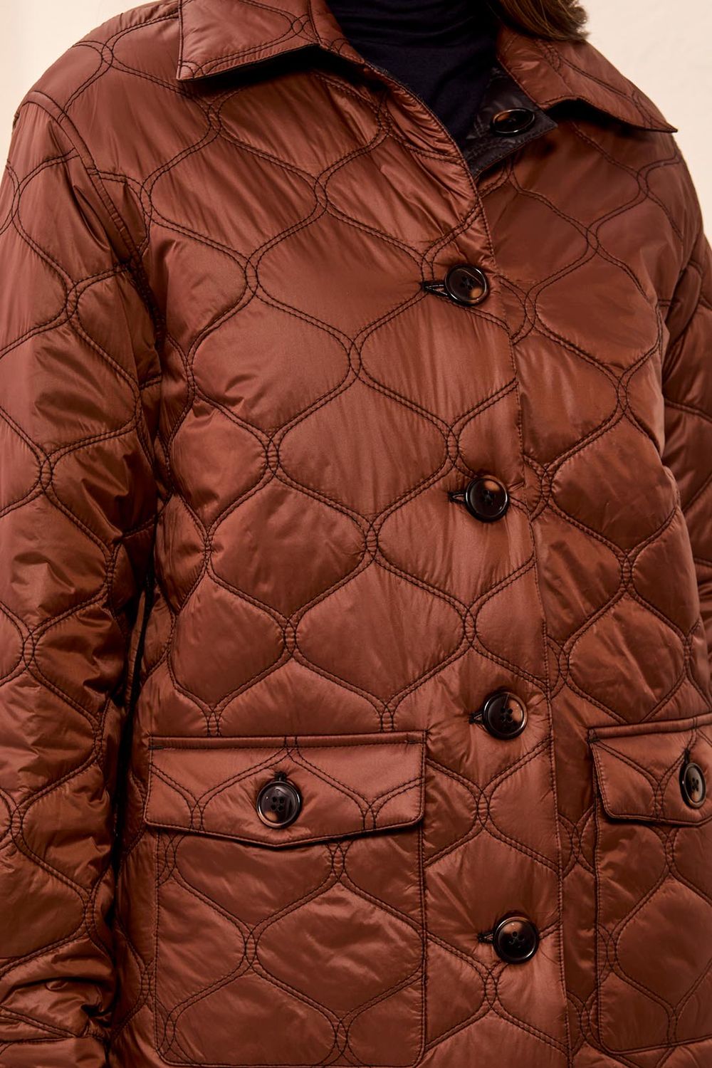 Jacket Quilted Reversible, Colour: Brown/Black, Size: S