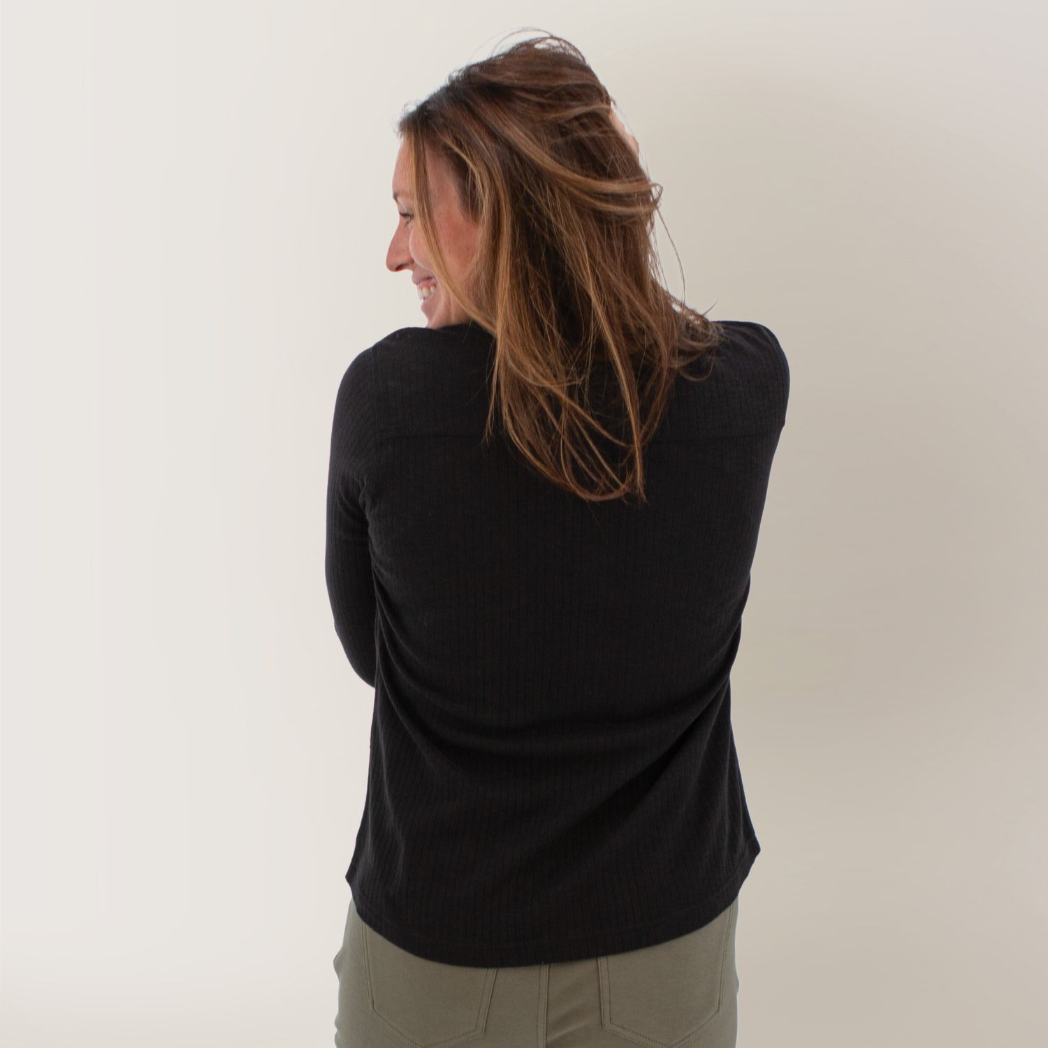 Top Minna 3/4 sleeve Notched Neck