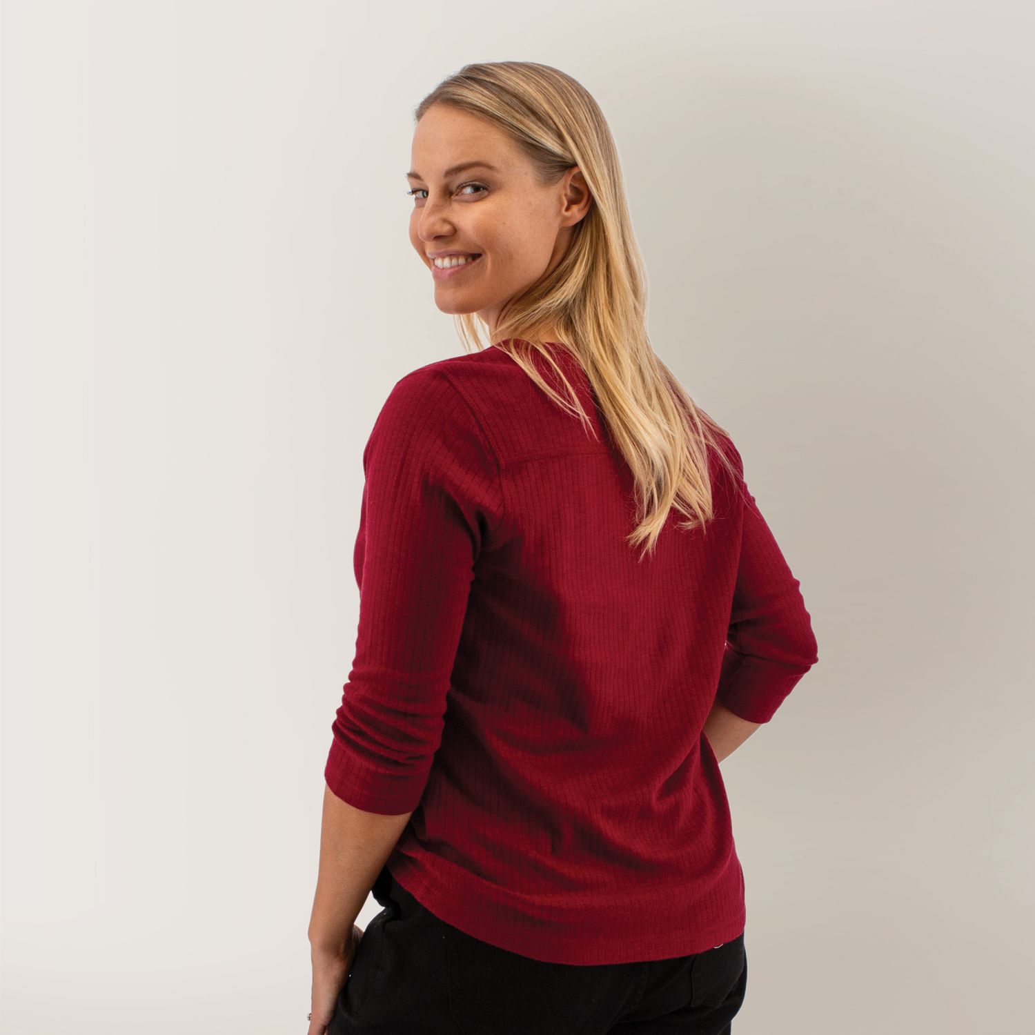 Top Minna 3/4 sleeve Notched Neck