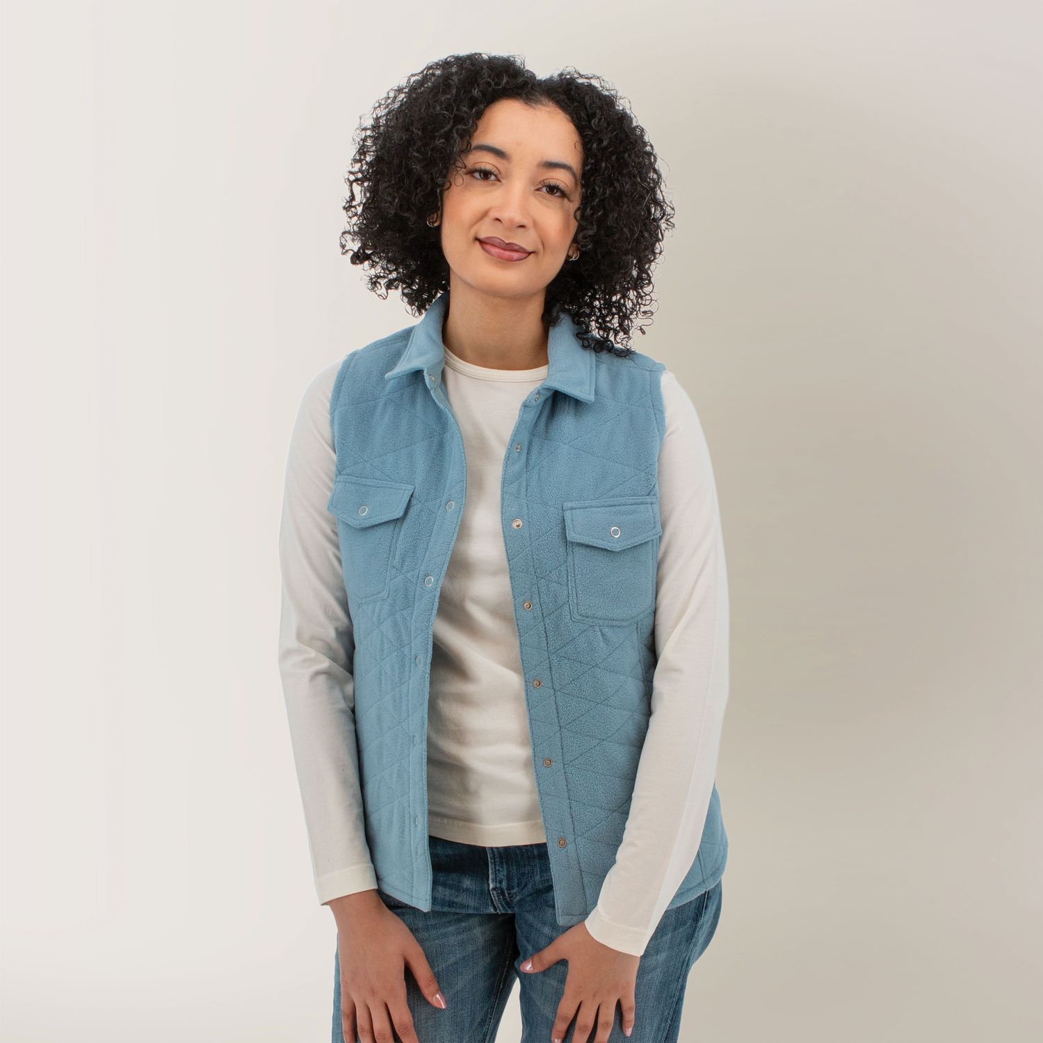 Vest Hadlee Fleece, Color: Denim Blue, Size: S