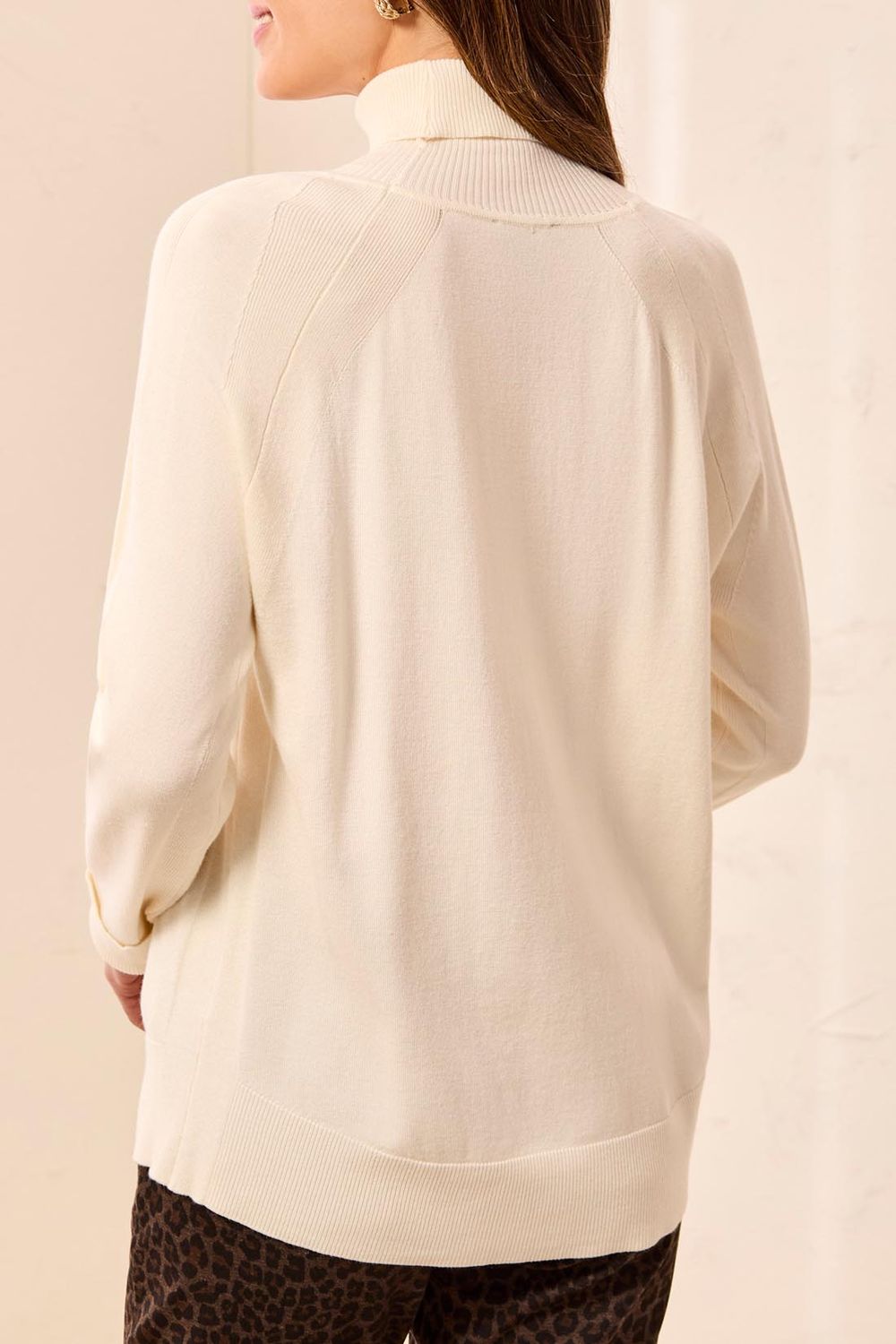 Sweater Mock Neck Long Sleeve Raglan