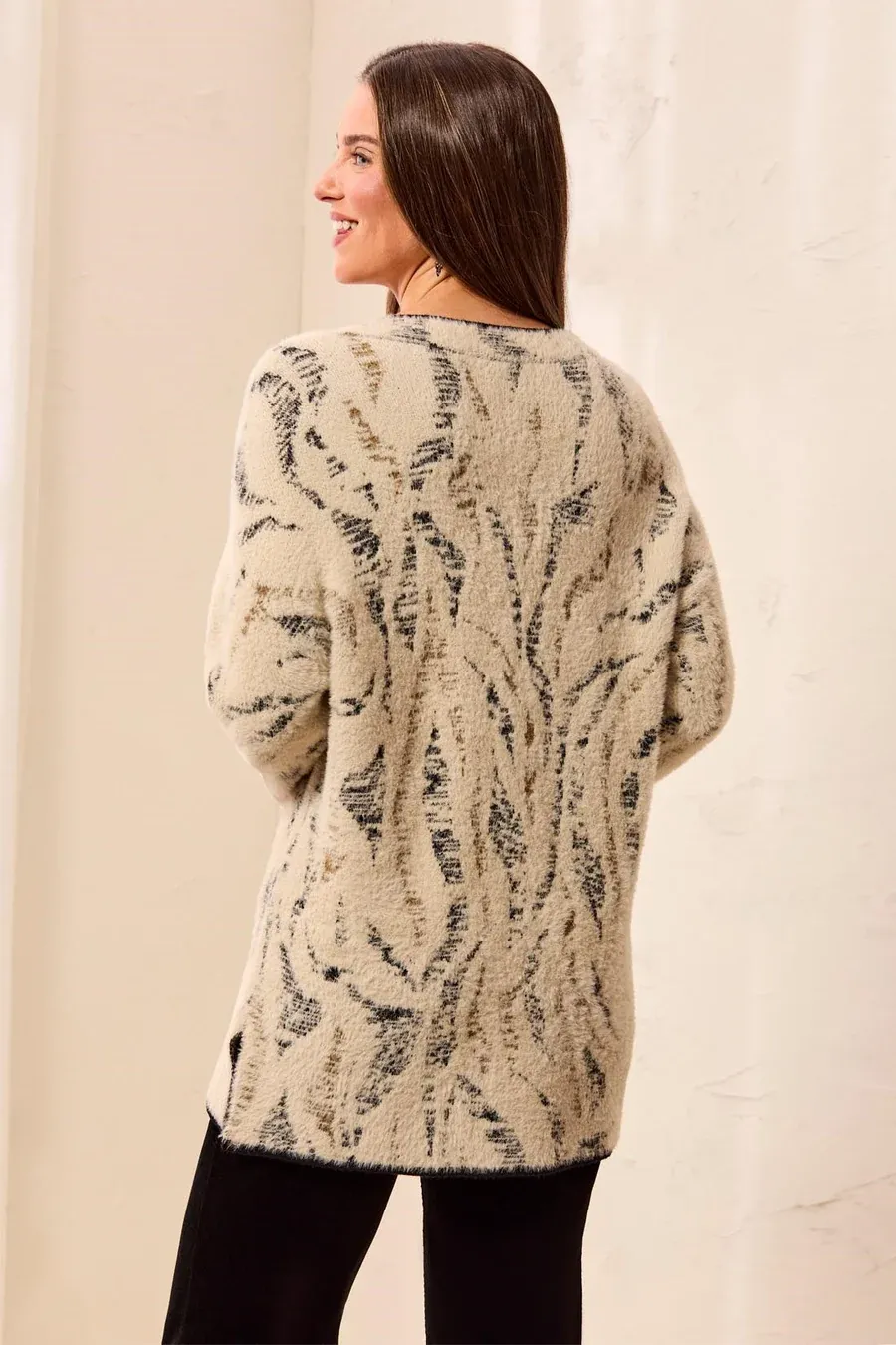 Sweater Fuzzy V-Neck L/S