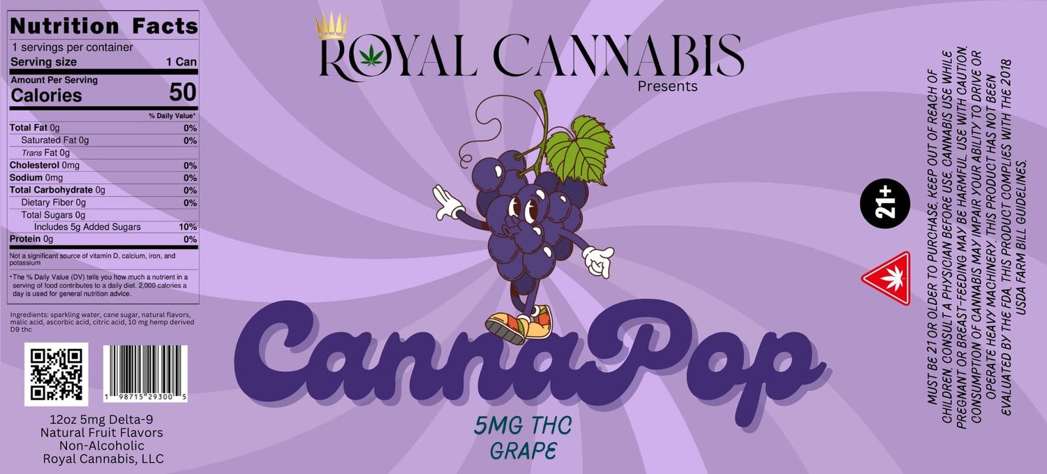 5mg THC CannaPop Grape, Cans: Single