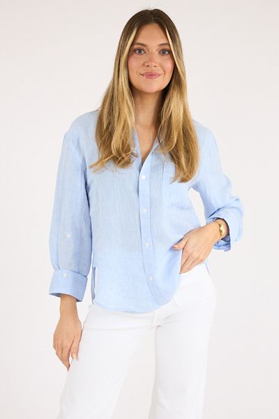 kayla shrunken in glint, Color: glint (lt blue), Size: XS