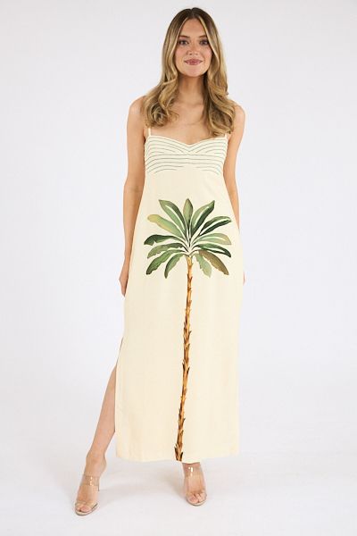 Tropical Print Maxi Dress