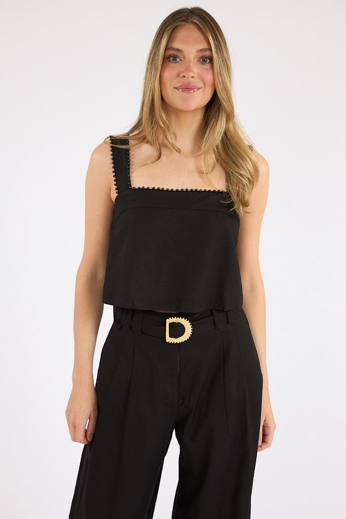 Beaded Neckline Top
