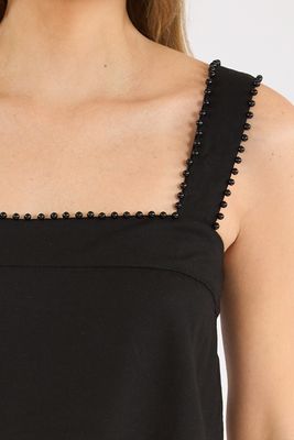 Beaded Neckline Top