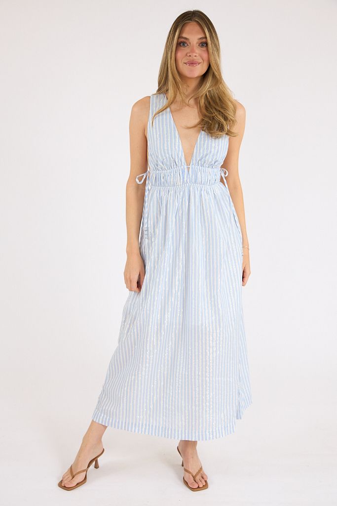 Ruched Cotton Maxi Dress