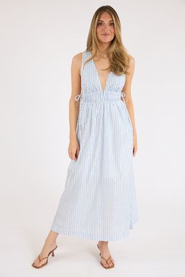 Ruched Cotton Maxi Dress