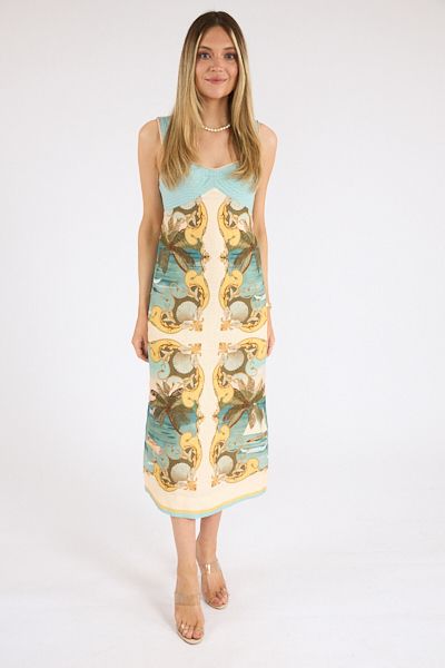 Royal Sea Multicolor Sleeveless maxi