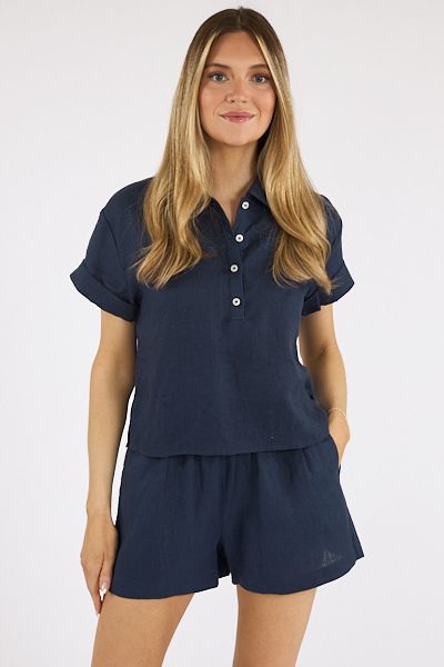 Tabitha Linen Collared Tee