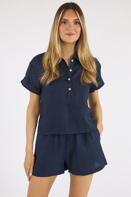 Tabitha Linen Collared Tee