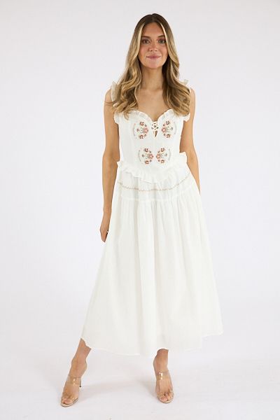 Corset Lace Trim Midi