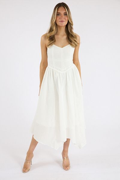 Sleeveless Asymmetric Hem Midi