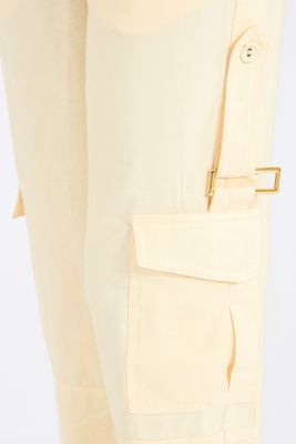 Beige Shell Utility Pant
