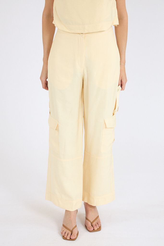 Beige Shell Utility Pant