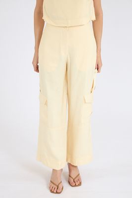 Beige Shell Utility Pant
