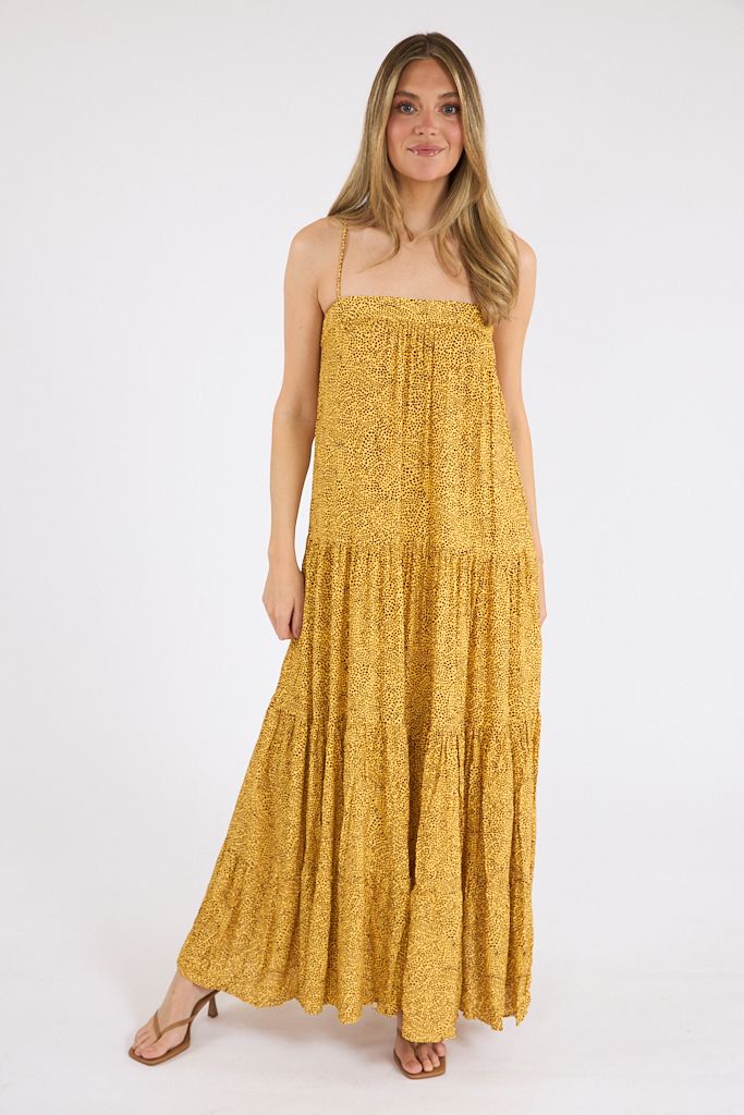 Square Neck Tiered Dress