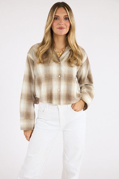 Ana Cropped Shirt in Schiffer Plaid