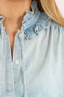 Calista Frill Collar Shirt in Skylar