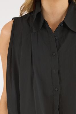 Samantha Sleeveless Button Down