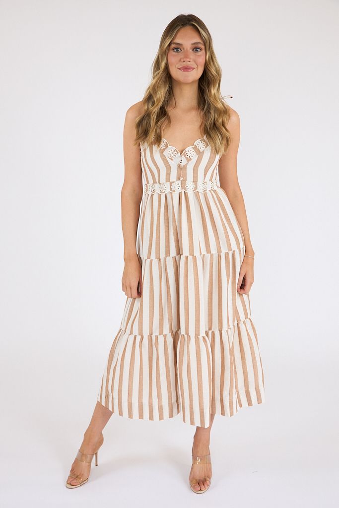 Stripped Midi Dress