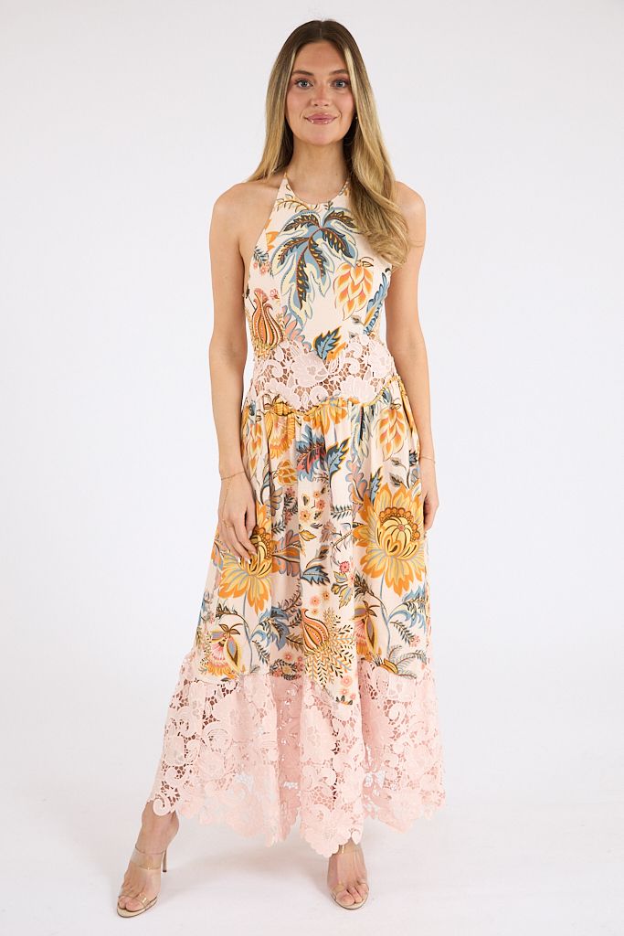 Ligia Light Pink Lace Maxi