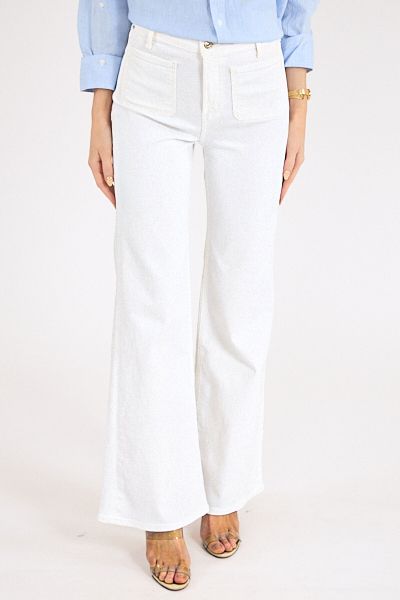 ​Kimberly Patch Pocket Flare in Soft White, Color: soft white (off white), Size: 24