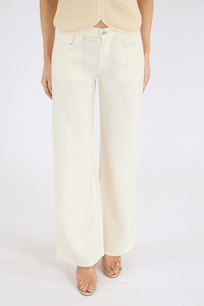 Nora Trouser in Linen, Color: vanilla (cream), Size: 24