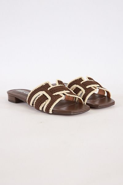 Holly Flat Sandal Dark Brown