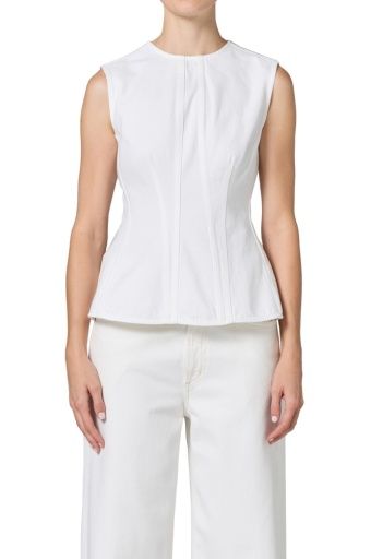Corbin Denim Shell in Marshmallow, Color: marshmallow (clean white), Size: XS