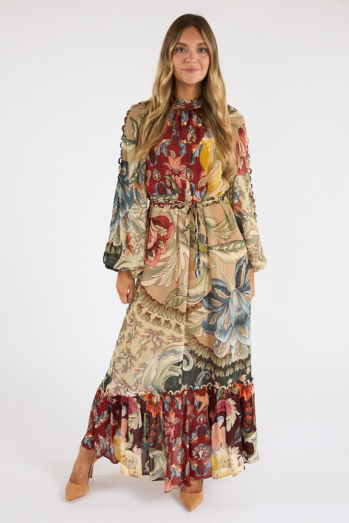 Lunar Boho Multicolor Long Sleeve Maxi, Farm Rio