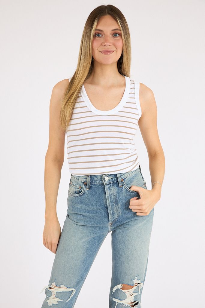 Khara Stripe Tank Drifwood
