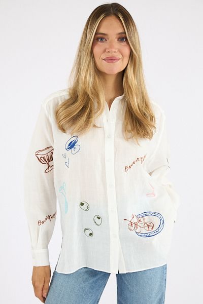 White Picnic Button up