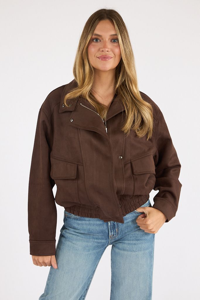 Marceau Faux Suede Jacket, Elodie, e.Allen, Nashville Boutique