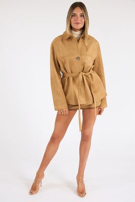 Terrain Belted Faux Suede Jacket, Elodie