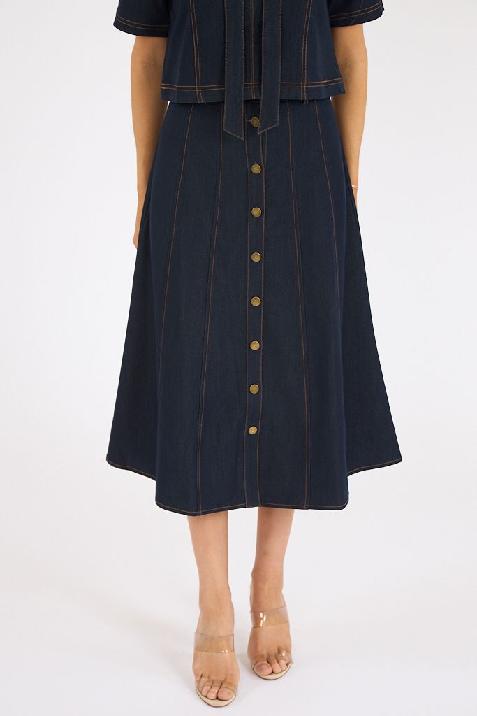Indy Denim Midi Skirt