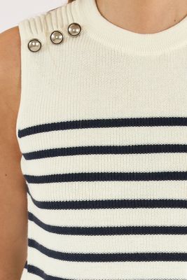 Elaine Sleeveless Stripe Sweater Top