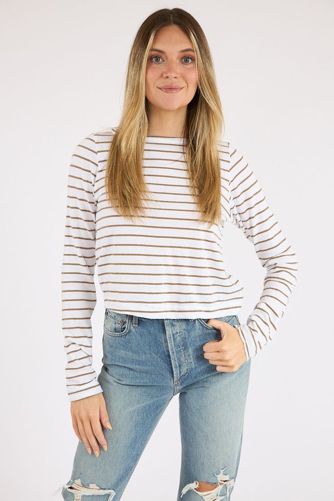 Parker Tee Driftwood Stripe