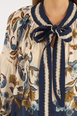 Golden Nature Navy Blue Blouse