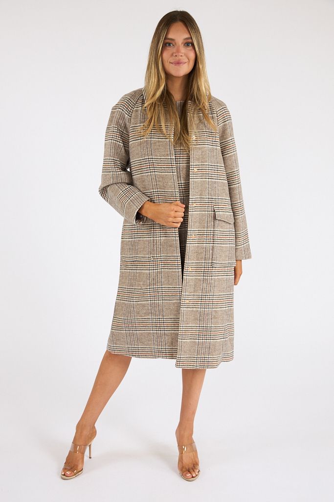Sutton Plaid Tailored Coat, French Connection