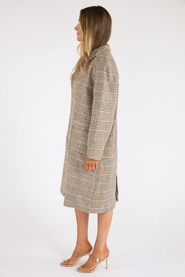 Sutton Plaid Tailored Coat
