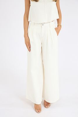 Delphine Pleated Off White