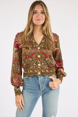 Ligia Floral Knit Cardigan