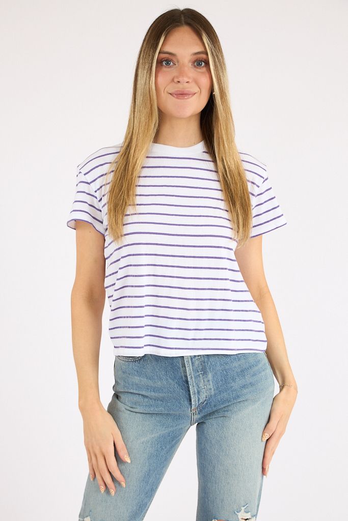 Everett Tee Stripe Ultraviolet