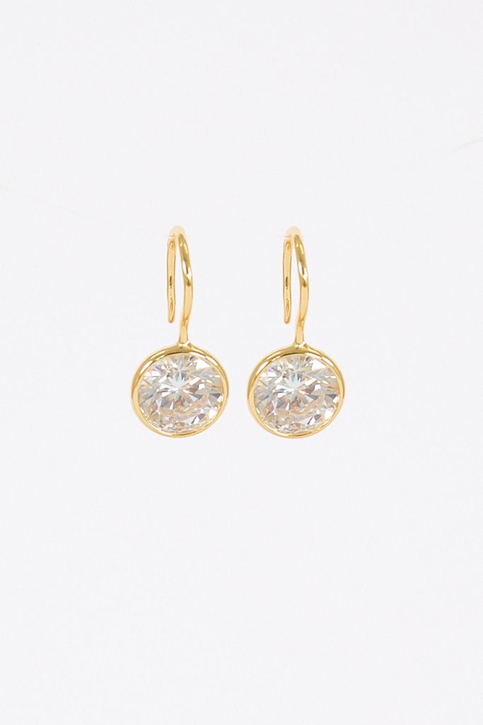 Bezel French Hook Earring