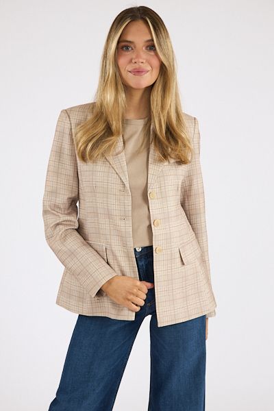 Tan Plaid Blazer